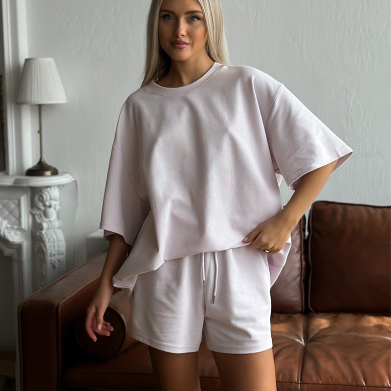 Kvinna Lätt Tvådelad Set bestående av oversized T-Shirt och Shorts Mirla-Eva Jonsson