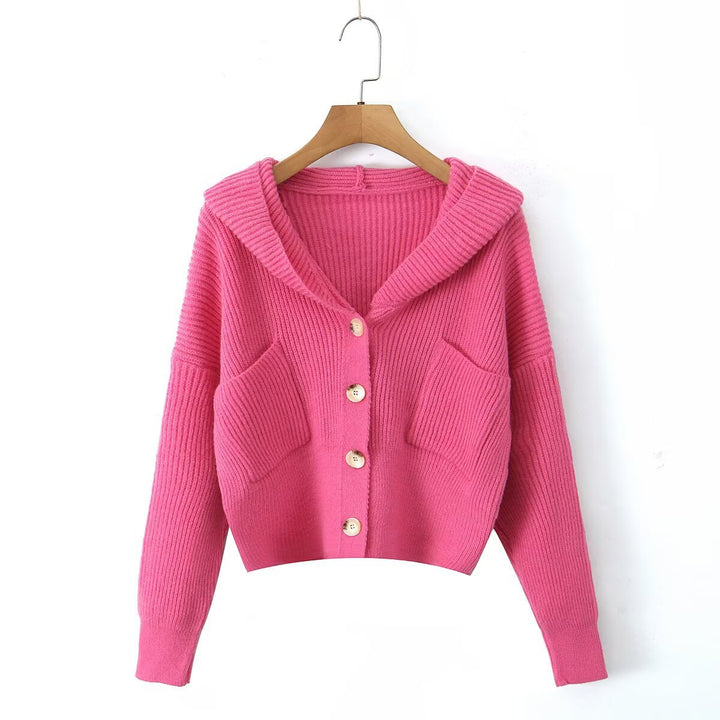 Kvinna Mysig Cardigan med Huva och Knäppning Mirla-Eva Jonsson