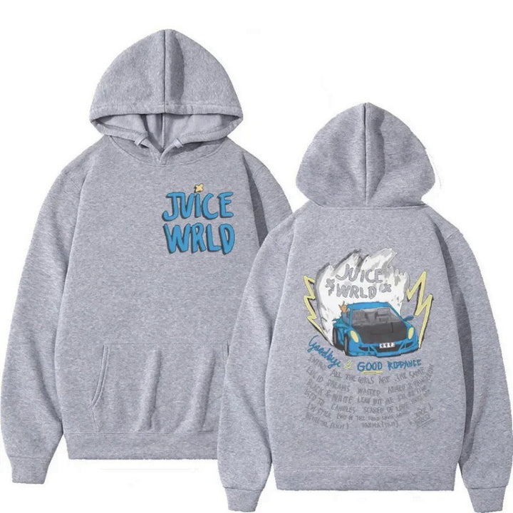 Kvinna hoodie med kreativ grafisk design och inspirerande text Mirla-Eva Jonsson