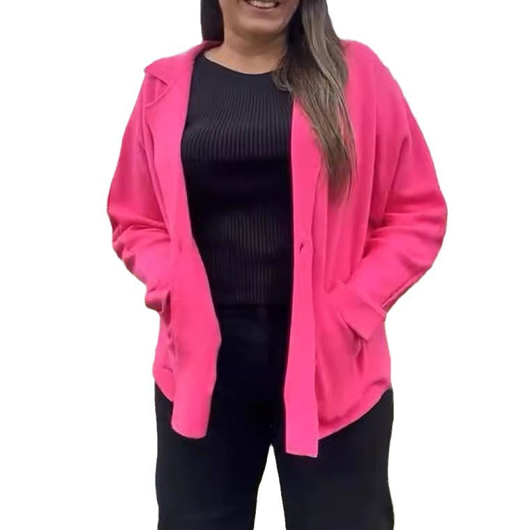 Kvinna oversized blazer jacka med praktiska fickor och avslappnad passform Mirla-Eva Jonsson