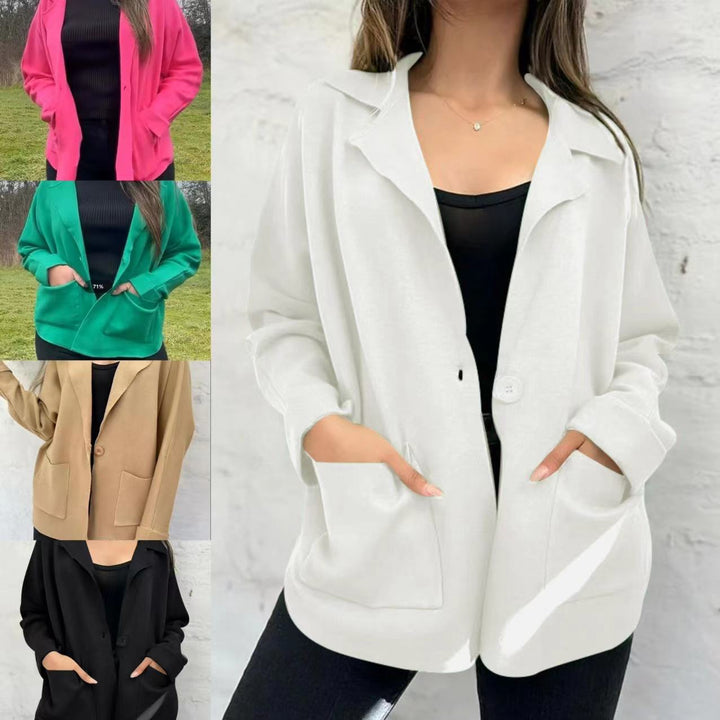 Kvinna oversized blazer jacka med praktiska fickor och avslappnad passform Mirla-Eva Jonsson