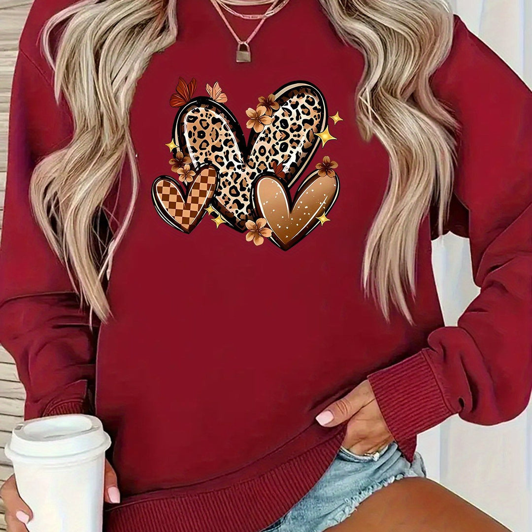 Kvinna sweatshirt med attraktiva hjärtmotiv Mirla-Eva Jonsson