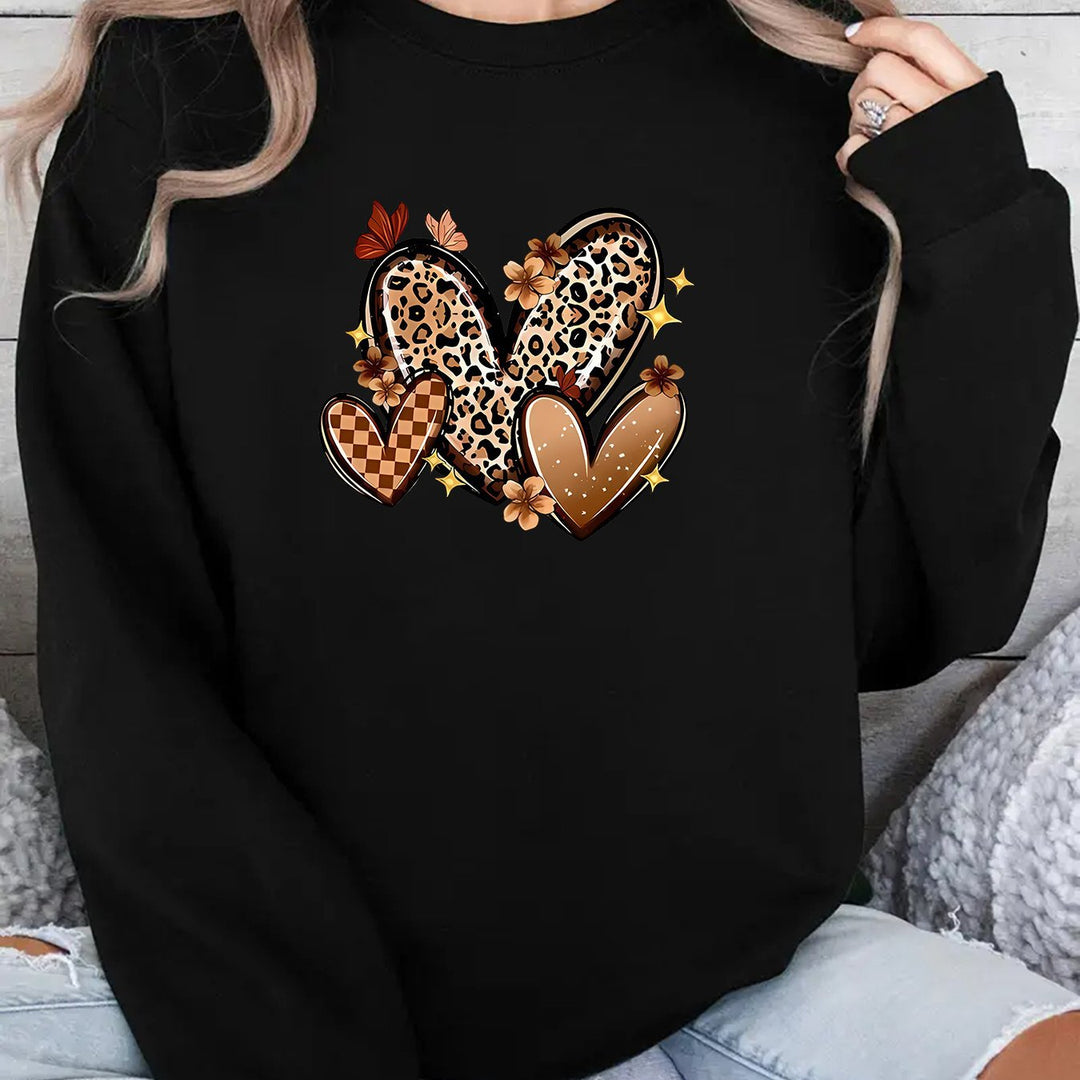Kvinna sweatshirt med attraktiva hjärtmotiv Mirla-Eva Jonsson
