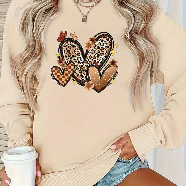 Kvinna sweatshirt med attraktiva hjärtmotiv Mirla-Eva Jonsson