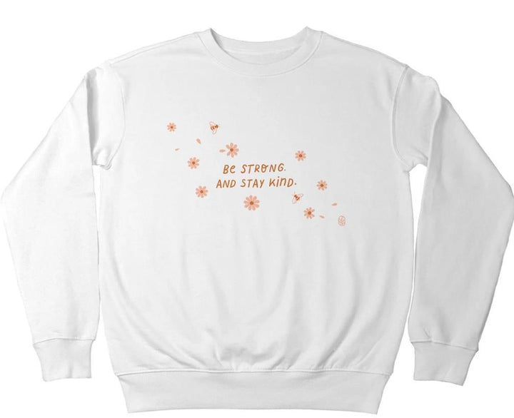 Kvinna sweatshirt med inspirerande budskap och blommig design Mirla-Eva Jonsson