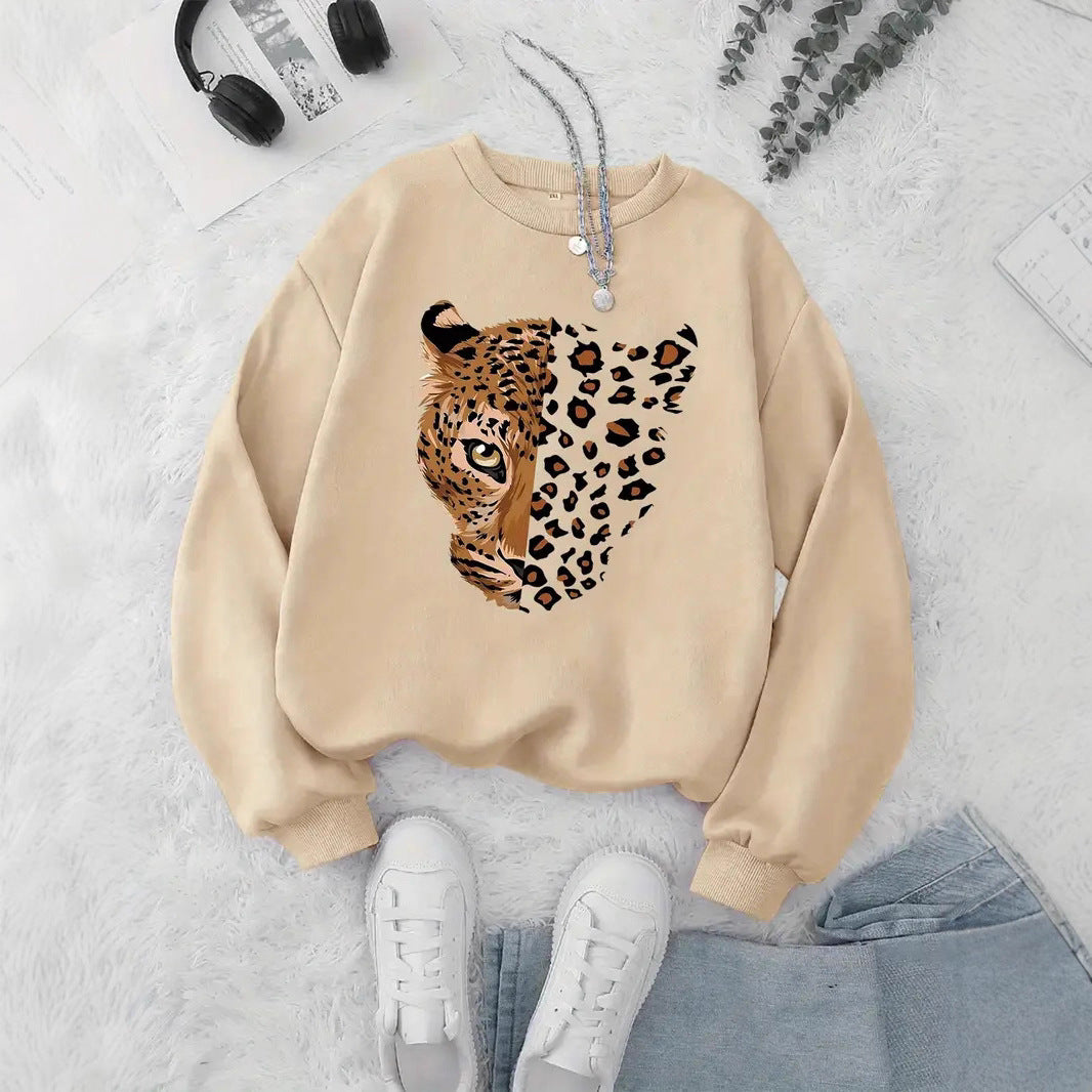 Kvinna sweatshirt med leopardmotiv Mirla-Eva Jonsson