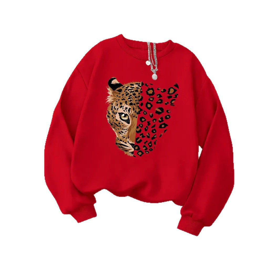 Kvinna sweatshirt med leopardmotiv Mirla-Eva Jonsson
