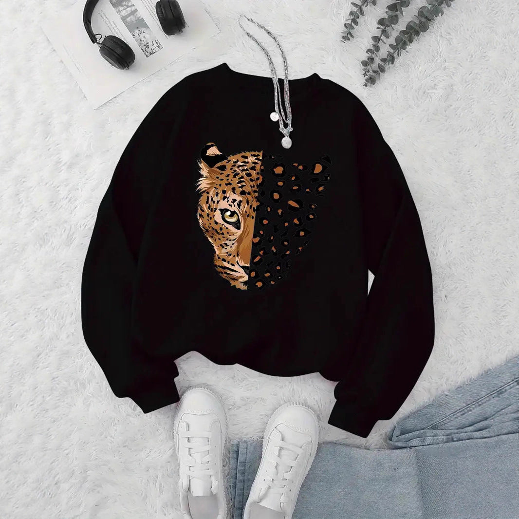 Kvinna sweatshirt med leopardmotiv Mirla-Eva Jonsson