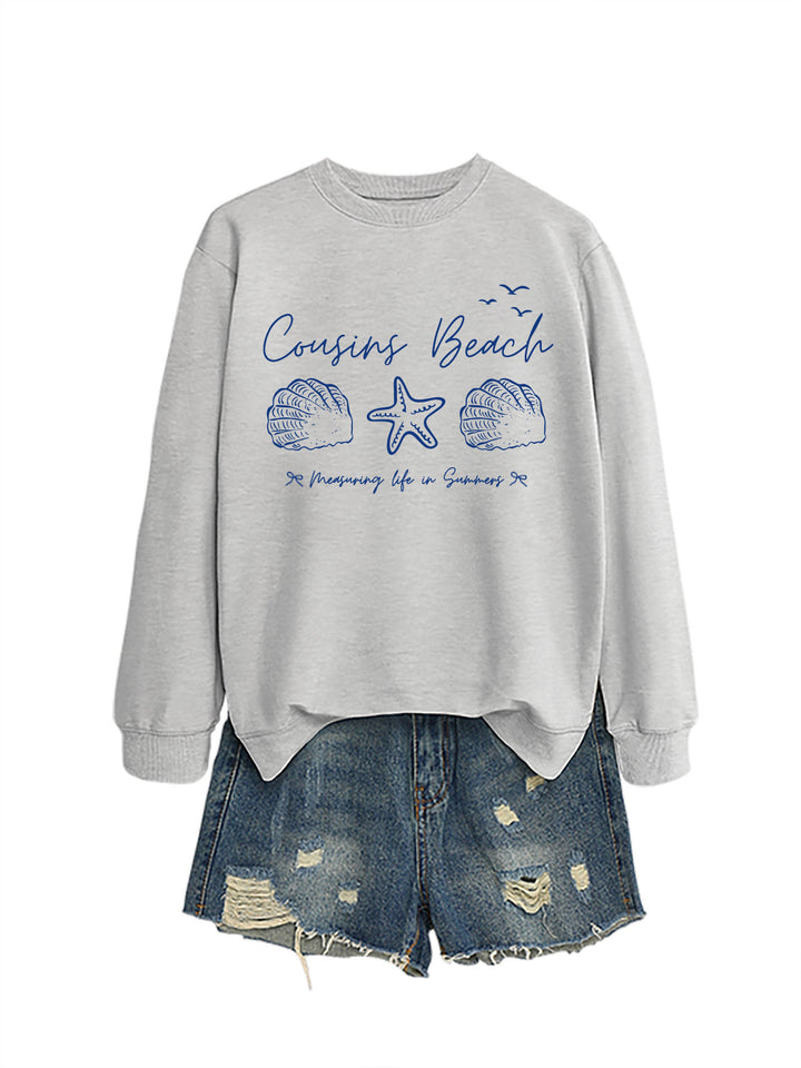 Kvinna sweatshirt med maritimt motiv och bekväm passform Mirla-Eva Jonsson