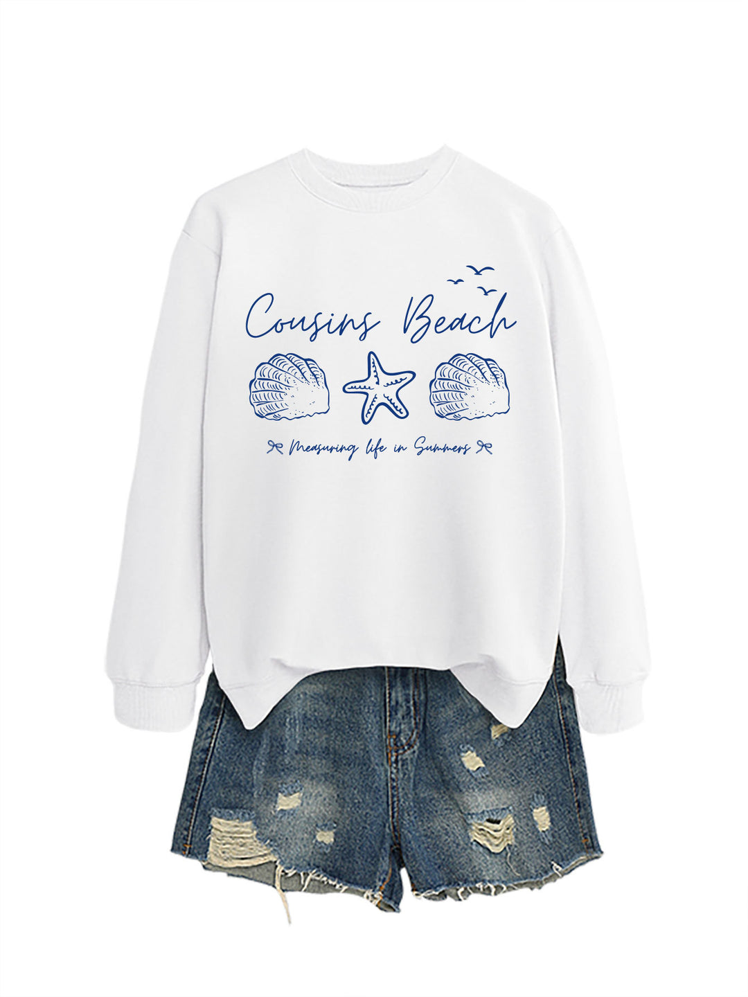 Kvinna sweatshirt med maritimt motiv och bekväm passform Mirla-Eva Jonsson