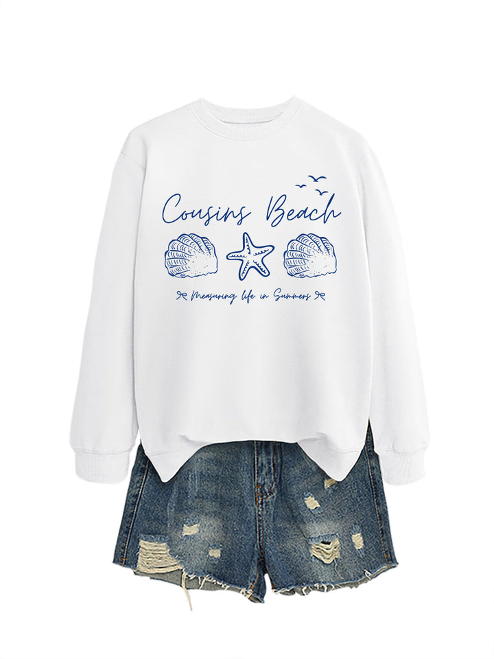 Kvinna sweatshirt med maritimt motiv och bekväm passform Mirla-Eva Jonsson