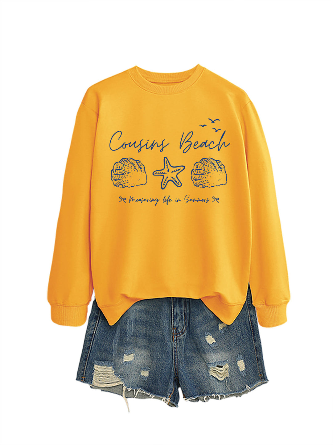 Kvinna sweatshirt med maritimt motiv och bekväm passform Mirla-Eva Jonsson