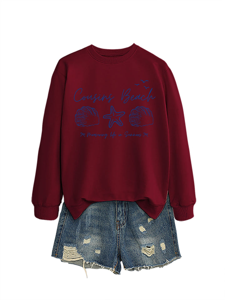 Kvinna sweatshirt med maritimt motiv och bekväm passform Mirla-Eva Jonsson