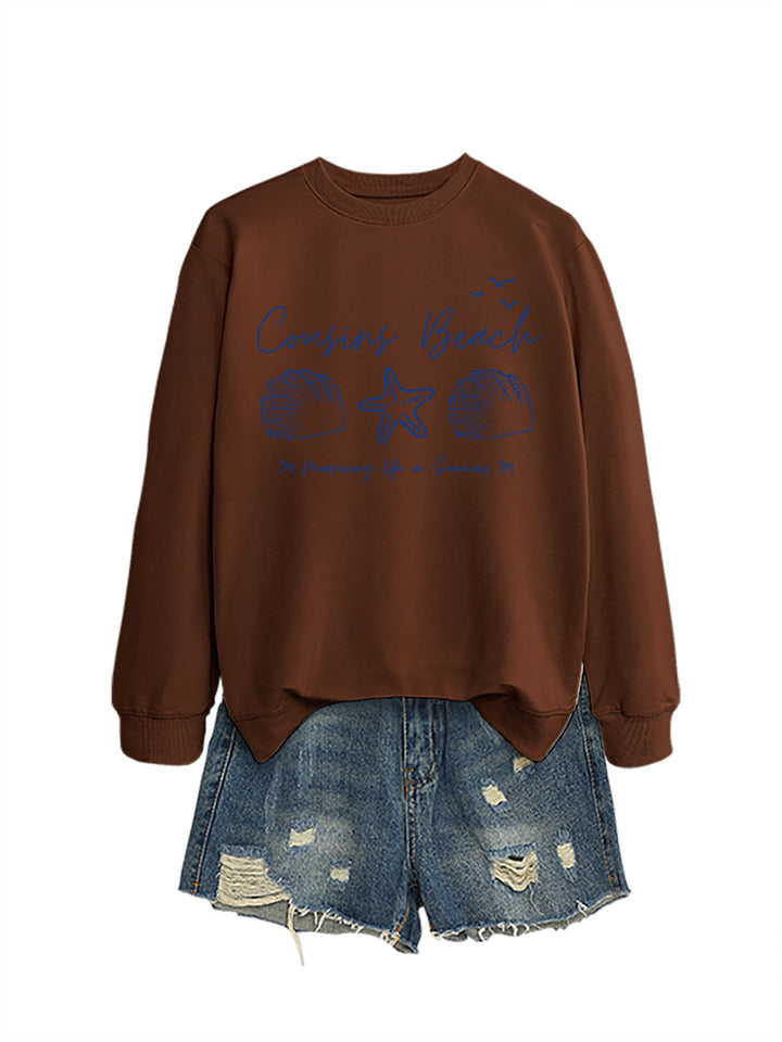 Kvinna sweatshirt med maritimt motiv och bekväm passform Mirla-Eva Jonsson