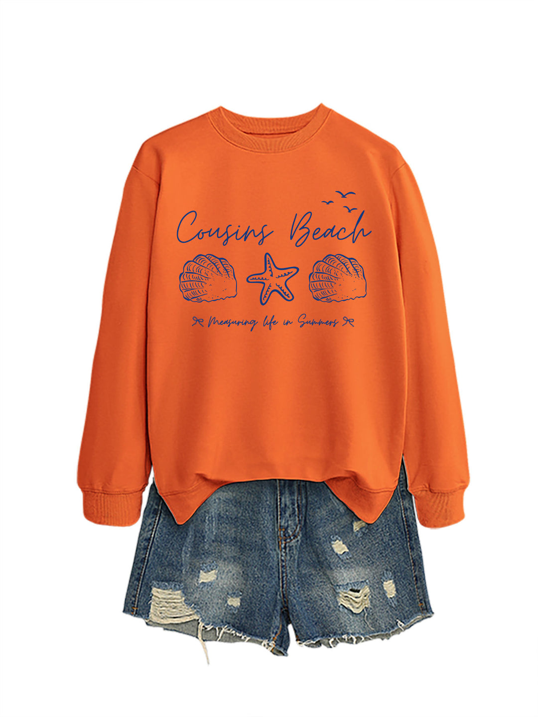 Kvinna sweatshirt med maritimt motiv och bekväm passform Mirla-Eva Jonsson
