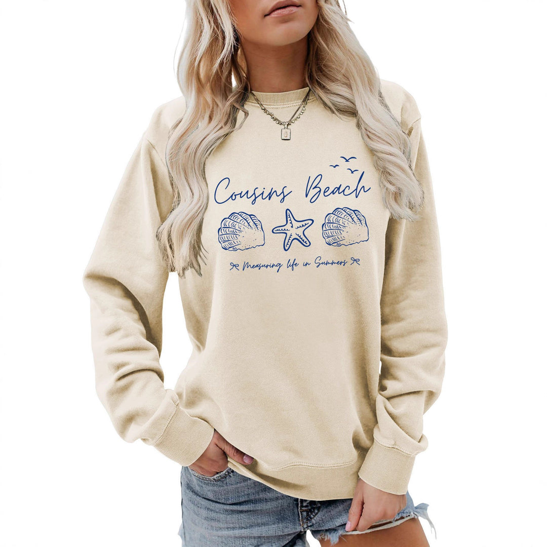 Kvinna sweatshirt med maritimt motiv och bekväm passform Mirla-Eva Jonsson