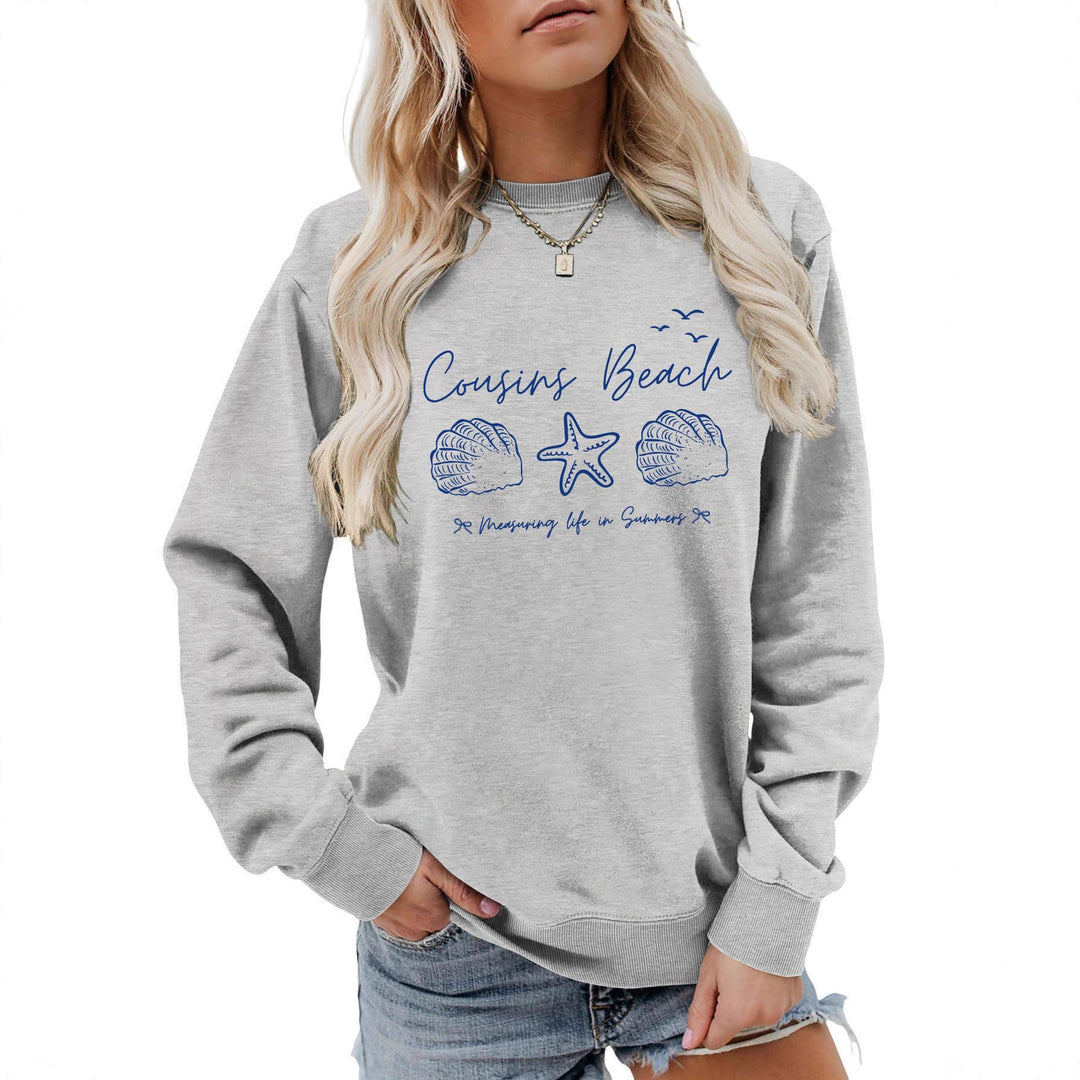 Kvinna sweatshirt med maritimt motiv och bekväm passform Mirla-Eva Jonsson