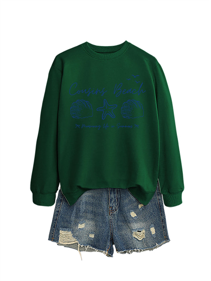 Kvinna sweatshirt med maritimt motiv och bekväm passform Mirla-Eva Jonsson