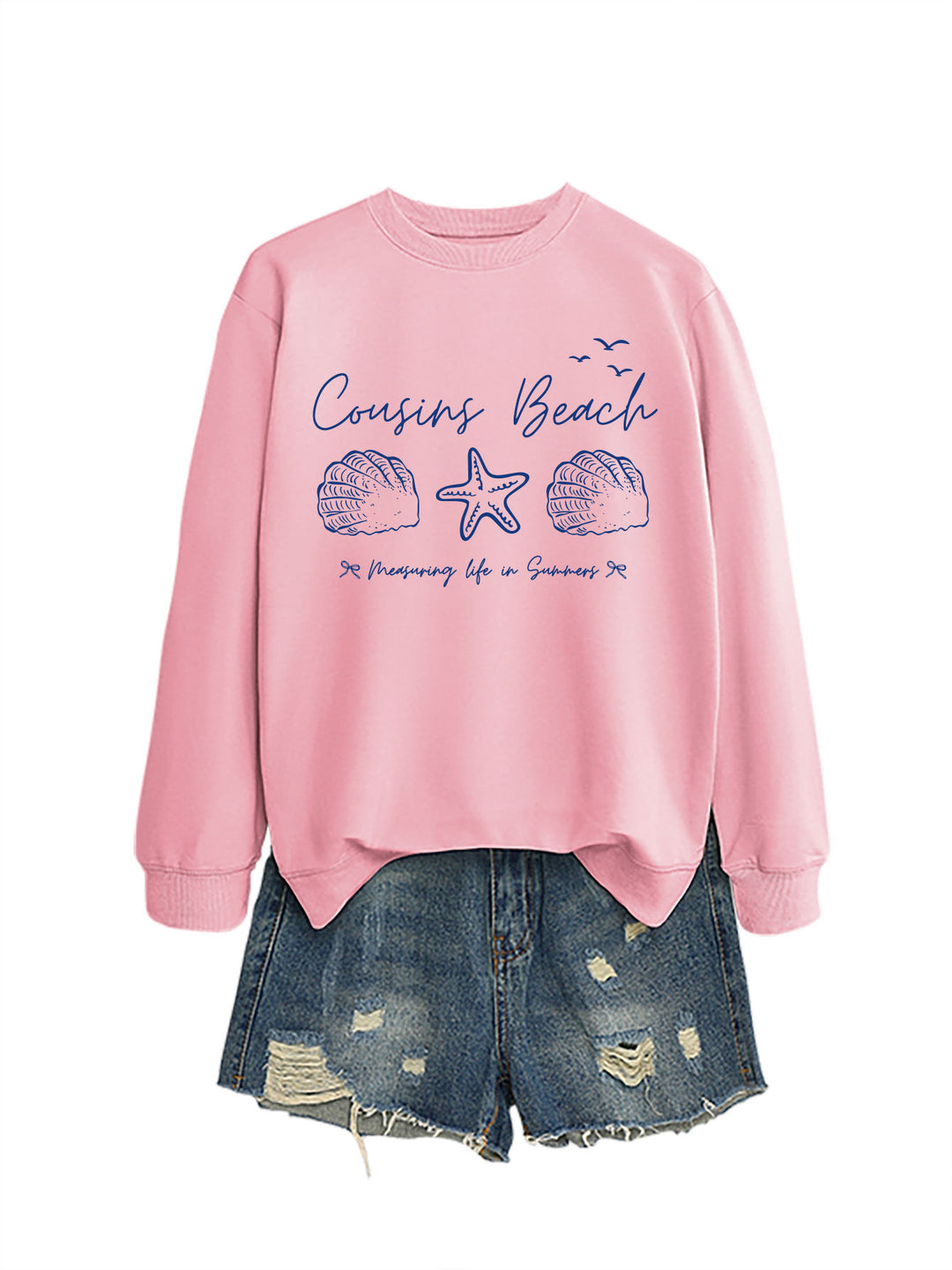 Kvinna sweatshirt med maritimt motiv och bekväm passform Mirla-Eva Jonsson