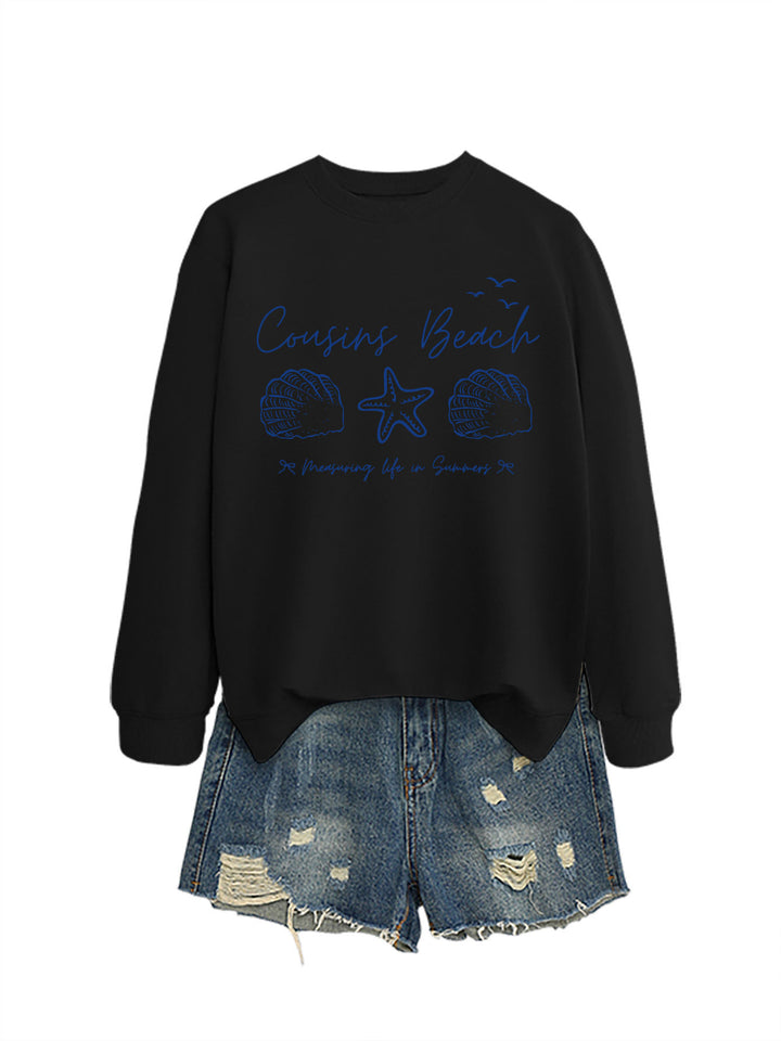 Kvinna sweatshirt med maritimt motiv och bekväm passform Mirla-Eva Jonsson