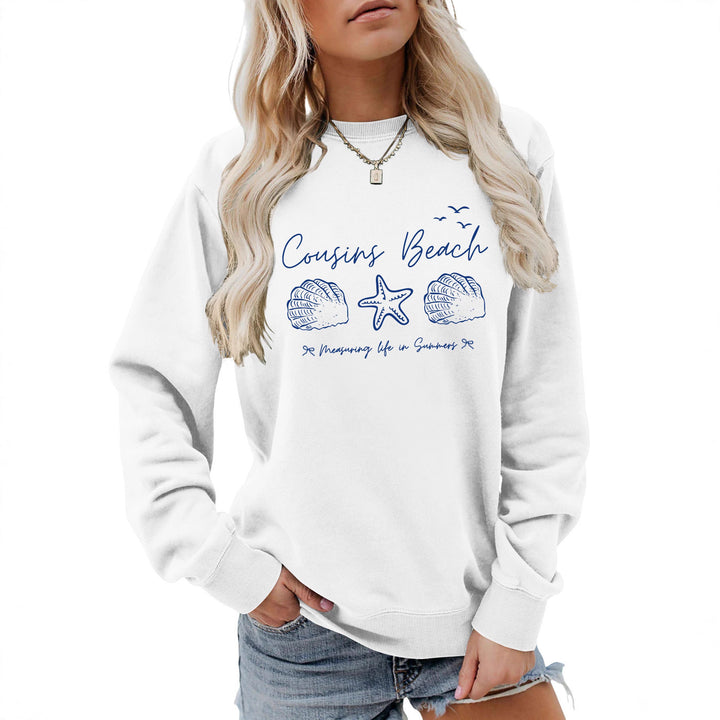 Kvinna sweatshirt med maritimt motiv och bekväm passform Mirla-Eva Jonsson