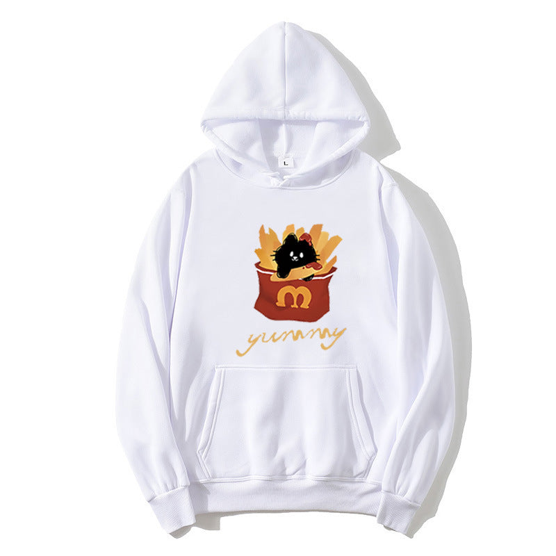 Kvinnas hoodie med kreativ katt design Mirla-Eva Jonsson