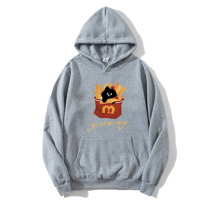 Kvinnas hoodie med kreativ katt design Mirla-Eva Jonsson