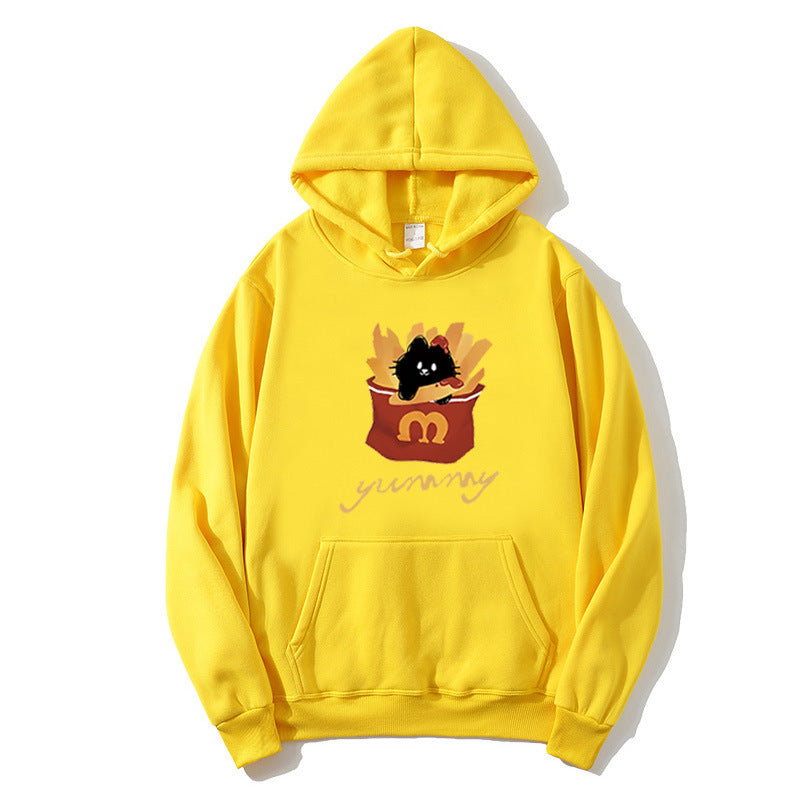 Kvinnas hoodie med kreativ katt design Mirla-Eva Jonsson