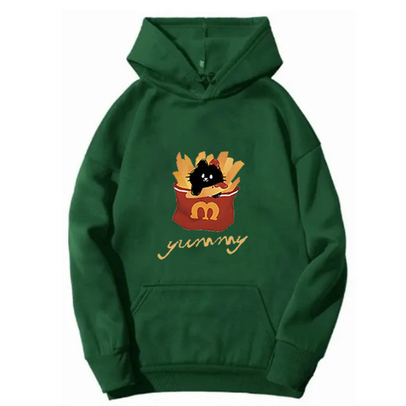 Kvinnas hoodie med kreativ katt design Mirla-Eva Jonsson