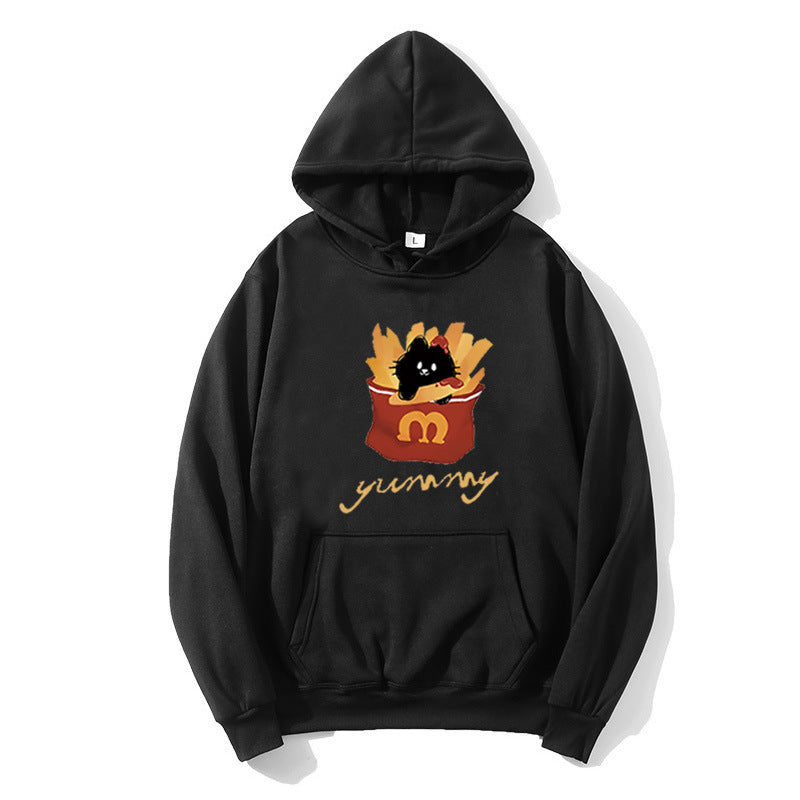 Kvinnas hoodie med kreativ katt design Mirla-Eva Jonsson