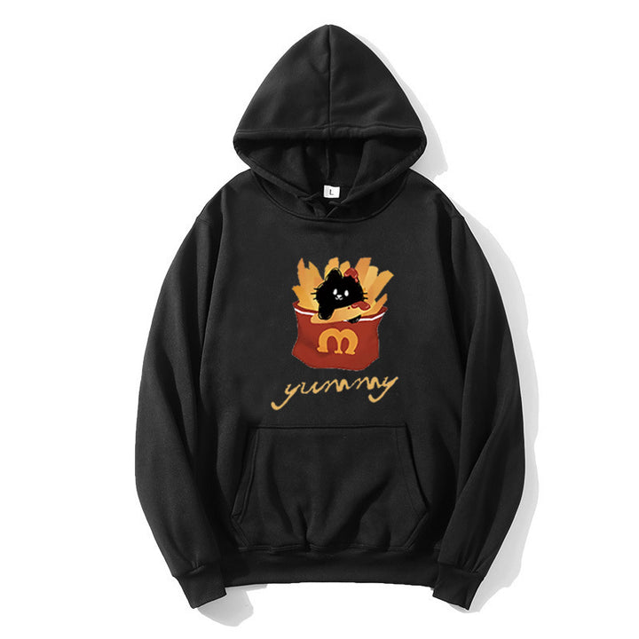 Kvinnas hoodie med kreativ katt design Mirla-Eva Jonsson