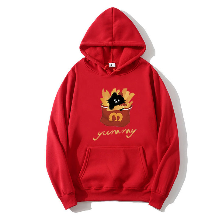 Kvinnas hoodie med kreativ katt design Mirla-Eva Jonsson