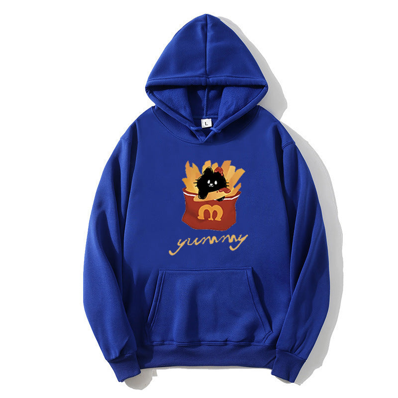 Kvinnas hoodie med kreativ katt design Mirla-Eva Jonsson