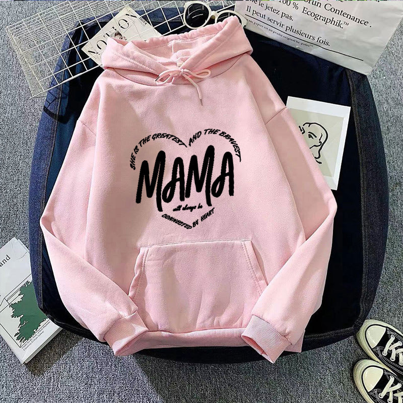 Kvinnas hoodie med kreativ mamma slogan Chic & Style-Eva Jonsson