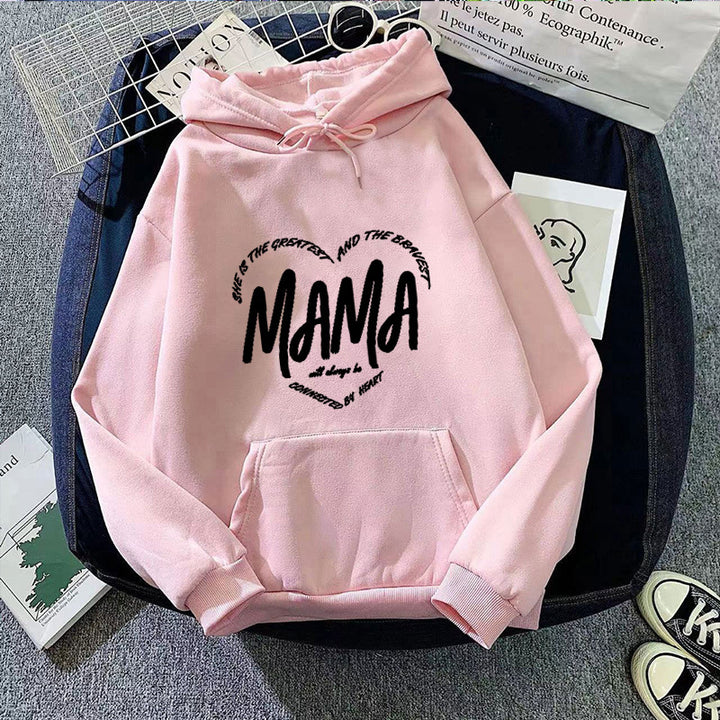Kvinnas hoodie med kreativ mamma slogan Chic & Style-Eva Jonsson