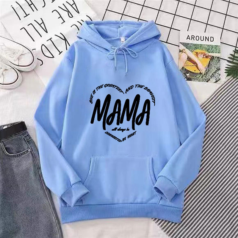 Kvinnas hoodie med kreativ mamma slogan Chic & Style-Eva Jonsson