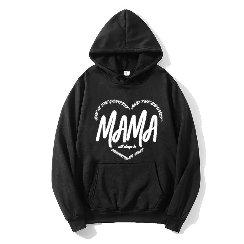 Kvinnas hoodie med kreativ mamma slogan Chic & Style-Eva Jonsson