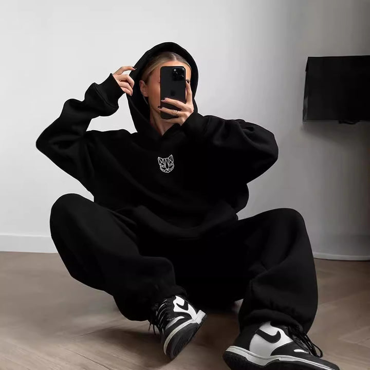 Kvinno Casual Cropped Hoodie i Plus Size Mirla-Eva Jonsson