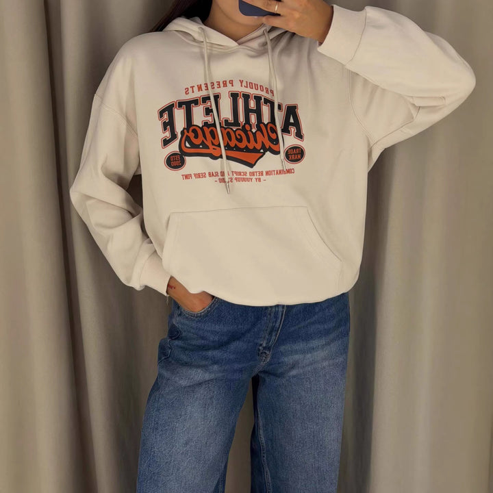 Kvinno Casual Hoodie med iögonfallande tryck Mirla-Eva Jonsson