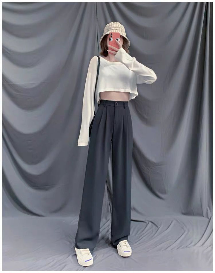 Kvinno Cropped Långärmad Skjorta med Bred Skär ärmar och Elegant Silhuett-Eva Jonsson