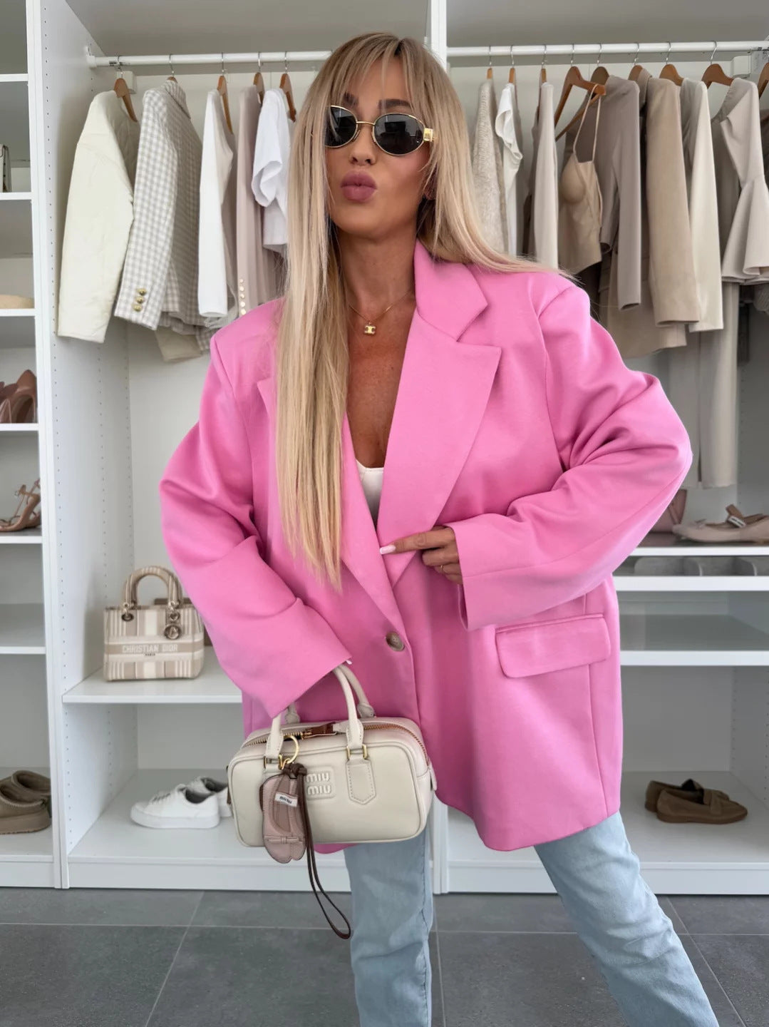 Kvinno Oversized Blazer med praktiska fickor och modet snitt Mirla-Eva Jonsson