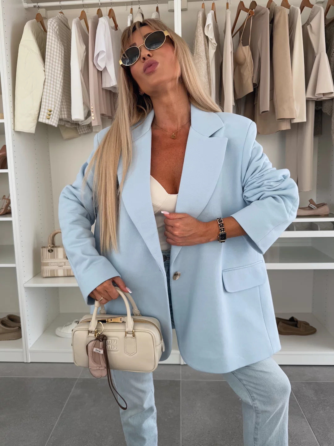 Kvinno Oversized Blazer med praktiska fickor och modet snitt Mirla-Eva Jonsson