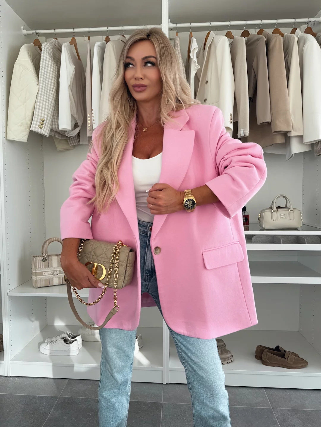 Kvinno Oversized Blazer med praktiska fickor och modet snitt Mirla-Eva Jonsson
