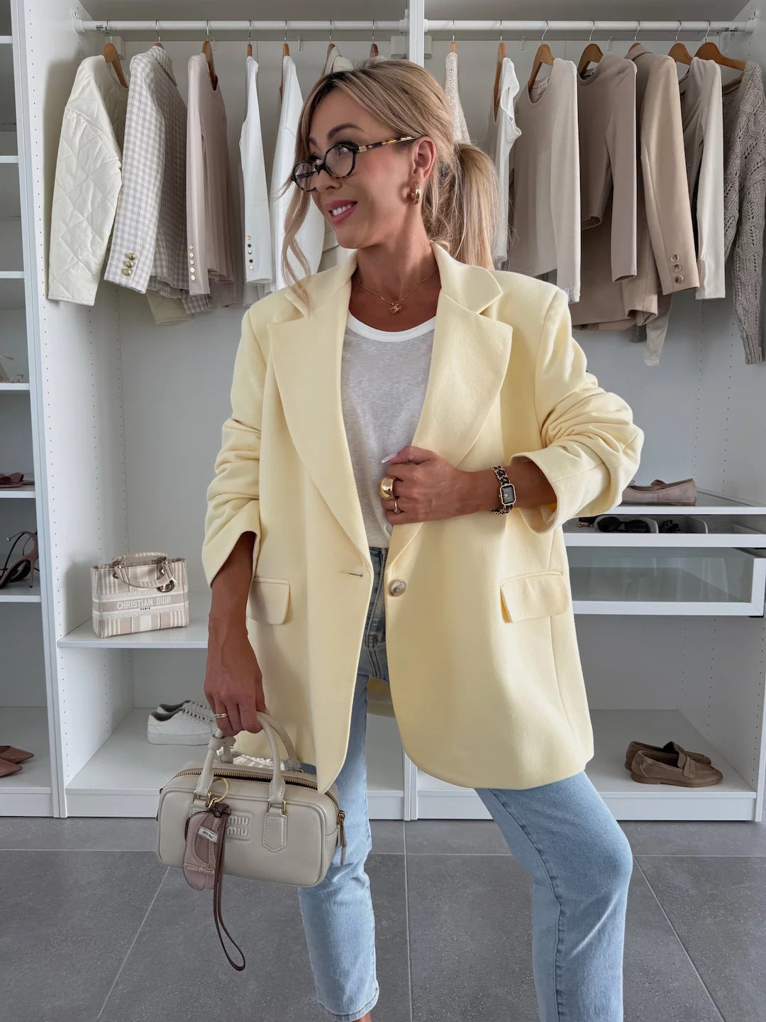 Kvinno Oversized Blazer med praktiska fickor och modet snitt Mirla-Eva Jonsson