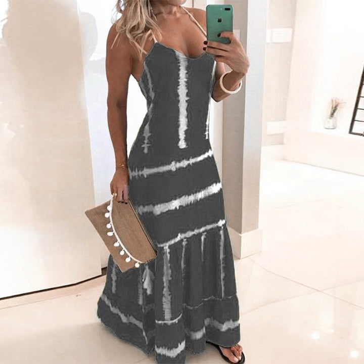 Kvinno Spaghetti Rem Maxi Klänning med Florescence Detaljer Mirla-Eva Jonsson