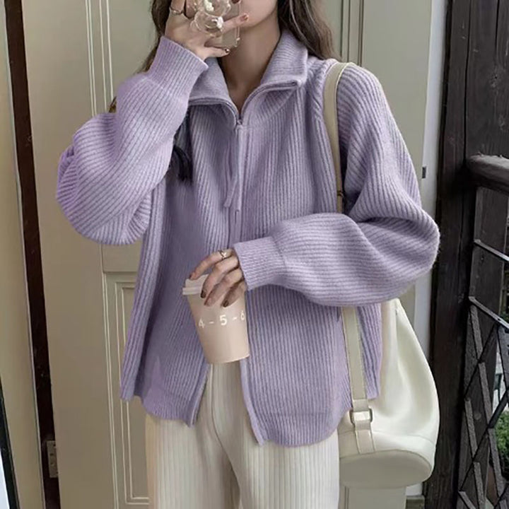 Kvinno cardigan med asymmetrisk dragkedja Mirla-Eva Jonsson