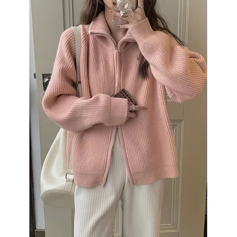 Kvinno cardigan med asymmetrisk dragkedja Mirla-Eva Jonsson