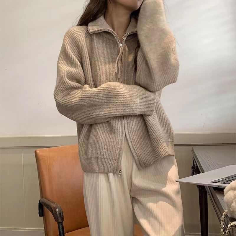 Kvinno cardigan med asymmetrisk dragkedja Mirla-Eva Jonsson