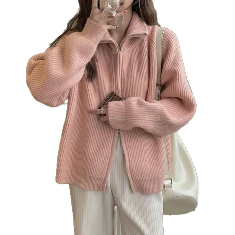 Kvinno cardigan med asymmetrisk dragkedja Mirla-Eva Jonsson
