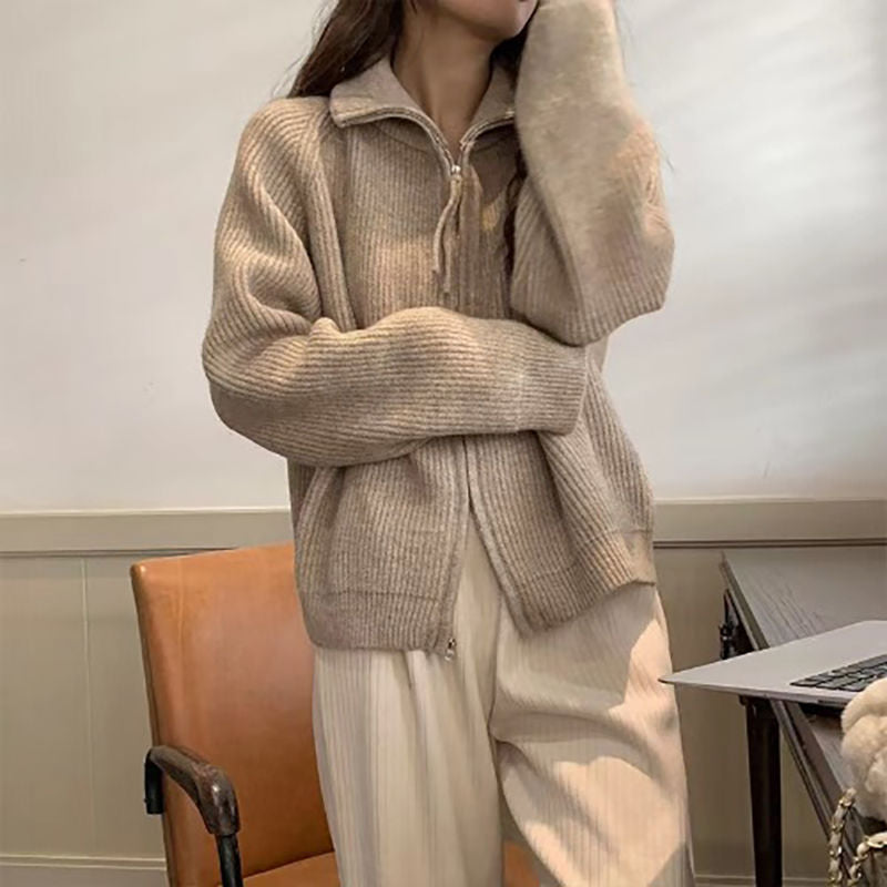 Kvinno cardigan med asymmetrisk dragkedja Mirla-Eva Jonsson